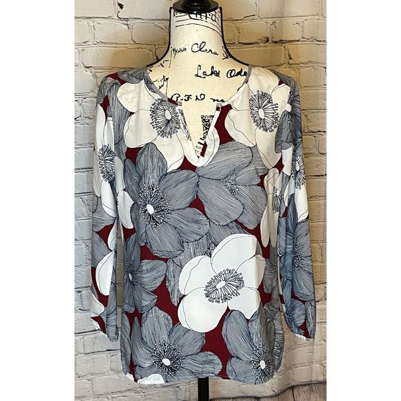 Merona Women’s Long Sleeve Floral Blouse (Size S/P) - Picture 1 of 8